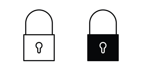 Lock icon, outline style icon for web. vector graphics © No