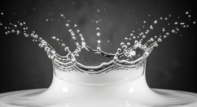 Water splash crown forming from dripping water
