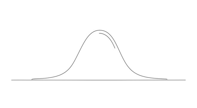 Normal Distribution Bell Curve Graph Line Art Illustration for Statistics and Data Analysis