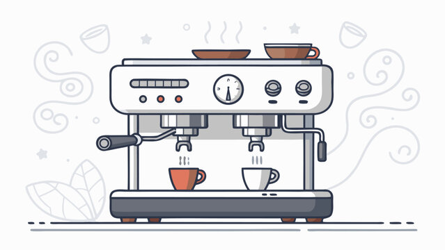 Espresso Machine with Coffee Cups.