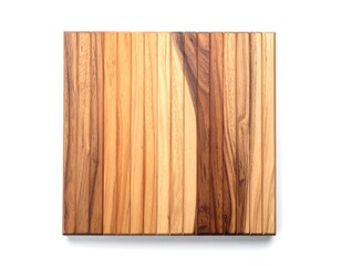 Naklejka premium Square Wooden Board with Vertical Grain Texture Mockup Isolated on Clean White Background for Branding, Signage and Product Presentation