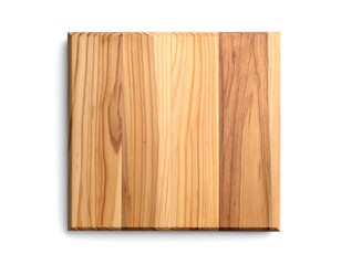 Fototapeta premium Square Wooden Board with Vertical Grain Texture Mockup Isolated on Clean White Background for Branding, Signage and Product Presentation