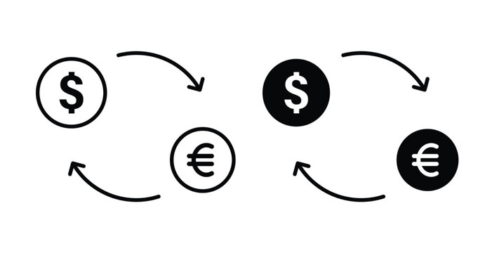 Money exchange icon, outline style icon for web. vector graphics