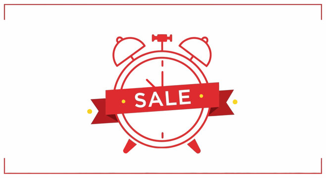 Limited Time Sale Promotion with Alarm Clock Icon Vector Illustration