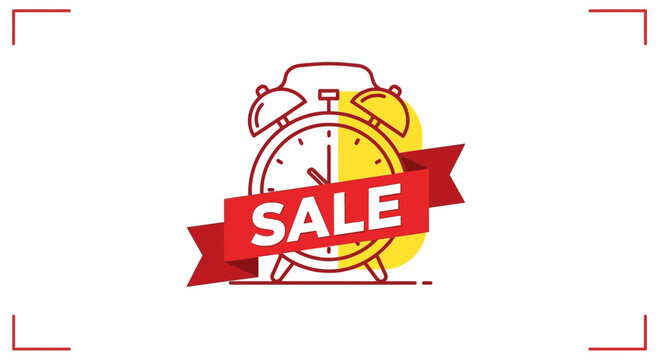 Limited Time Sale Alarm Clock Illustration for Promotion and Discount