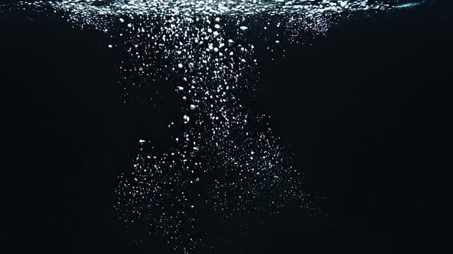 Realistic Underwater Air Bubble Burst Effect on Dark Background