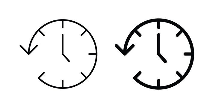 Past time icon, outline style icon for web. vector graphics