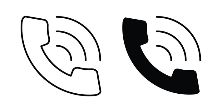 Phone call icon, outline style icon for web. vector graphics