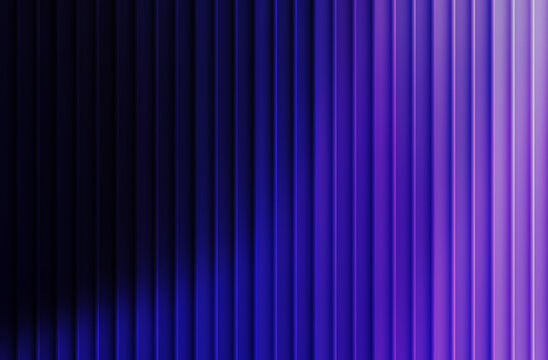 Abstract vertical gradient of blue to purple forming ribbed textured background with deep shadows