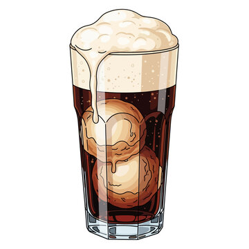 Refreshing Root Beer Float Vector Illustration