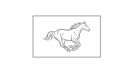 Fototapeta premium Dynamic Line Art Horse Galloping Freely, Symbol of Freedom and Power