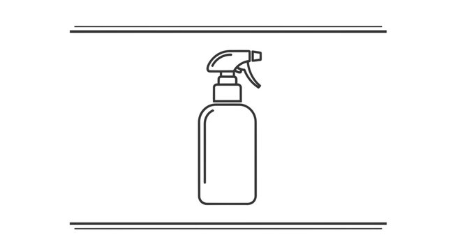 Spray Bottle Line Art Icon for Cleaning and Personal Care Products