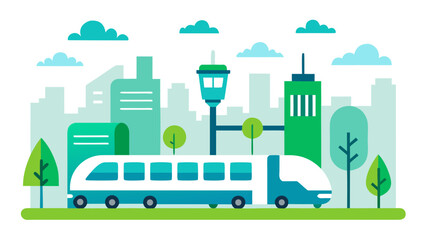 Fototapeta premium Futuristic Sustainable Transport City Vector