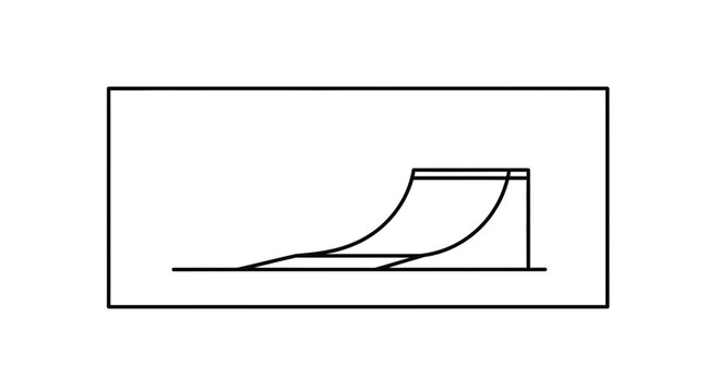 Skate Ramp Quarter Pipe Line Art Illustration