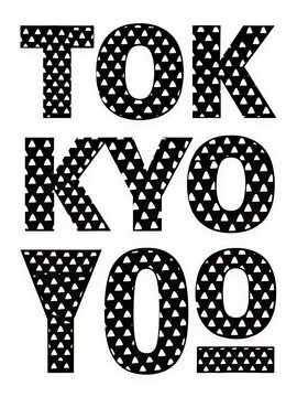 Tokyo Kyo Yoo: Bold Geometric Typography Art with Triangle Patterns