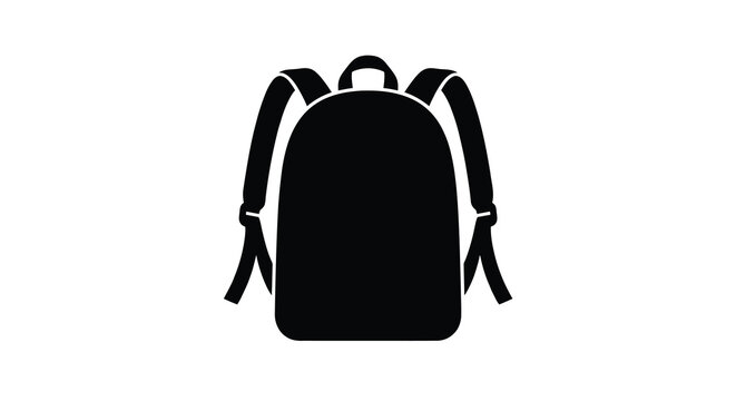 Black backpack silhouette against a white background a simple graphic representation silhouette bag rucksack schoolbag travel