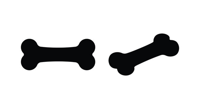 Two canine bone shapes in black silhouette bones skeletal anatomy animal dog pet mammal vertebrate structure