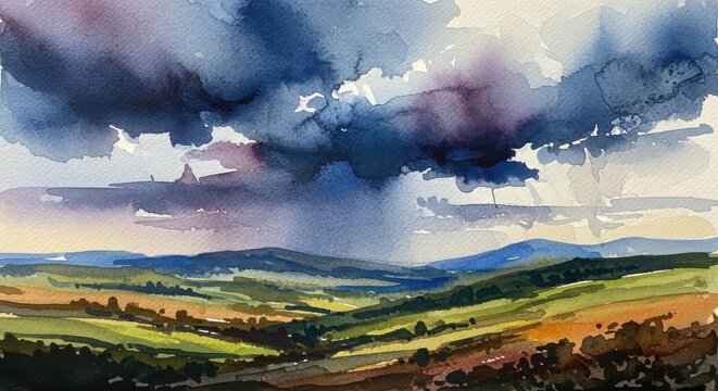 Abstract watercolor brush strokes blending seamlessly across a gradient background