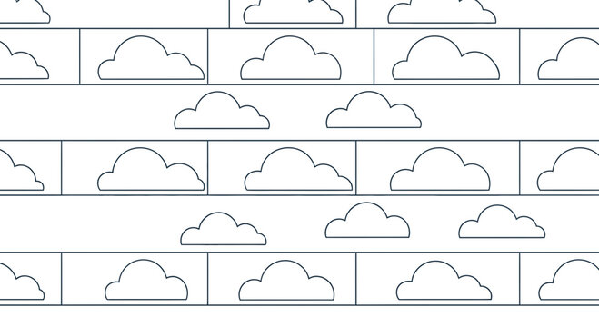 Seamless Cloud Pattern on Brick Wall Background
