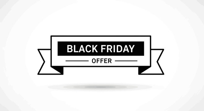 Black Friday Offer Banner - Special Discount Ribbon with Text