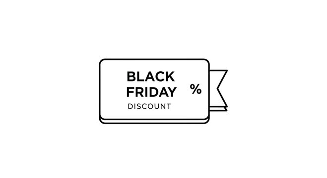 Black Friday Discount Tag with Percentage Symbol - Minimalist Design