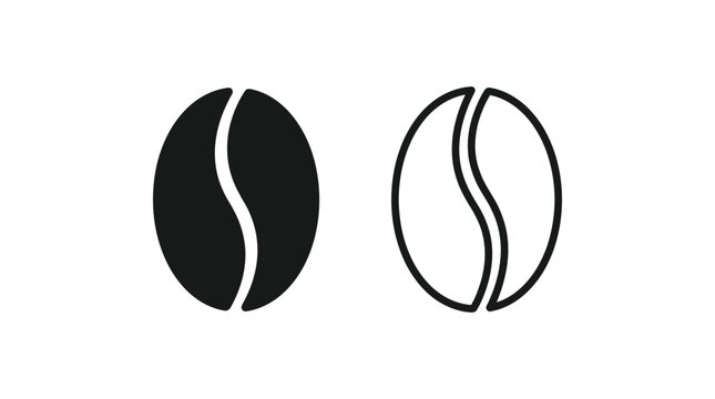 Coffee Bean Silhouettes Black And White Graphic Design