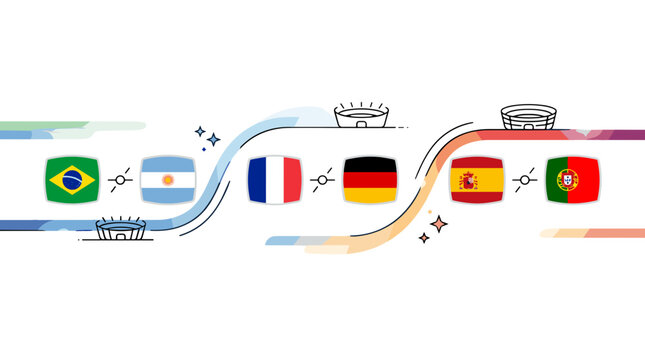 International shipping containers with flags of brazil argentina france germany spain portugal