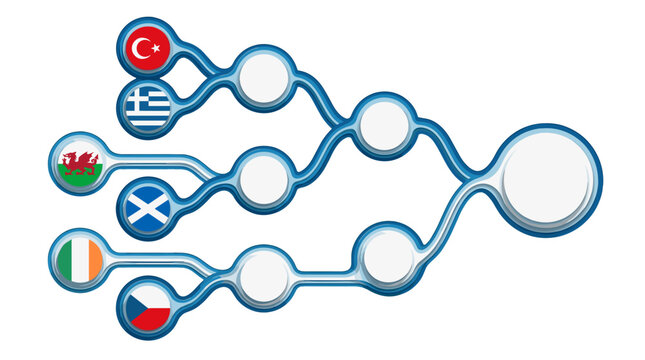 Connected international flags representing global communication and unity
