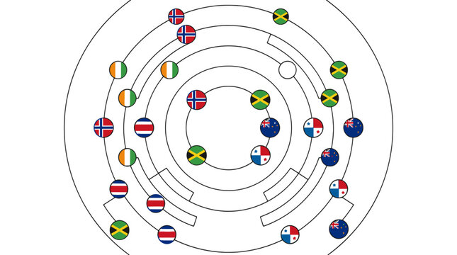 Illustration of atomic structure with electrons orbiting nucleus