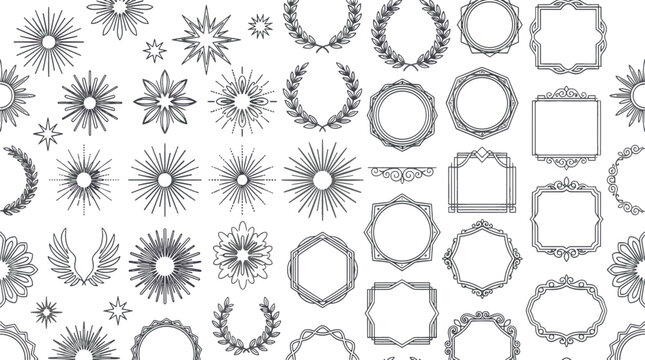 Collection of various decorative circular and starburst patterns