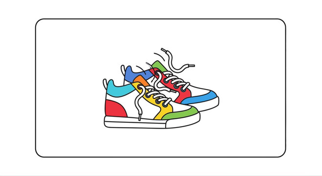 Colorful Sneakers with Loose Laces, Modern Footwear Design