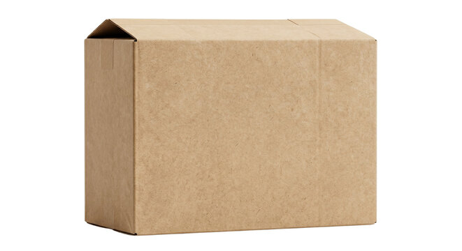Closed brown cardboard corrugated box for shipping