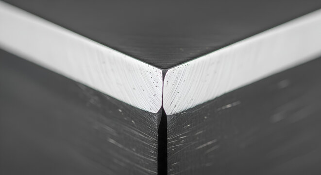 Metallic corner macro, industrial abstract, sharp edge detail