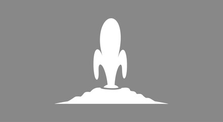 Rocket launching from ground with smoke in flat vector style © fitriyani