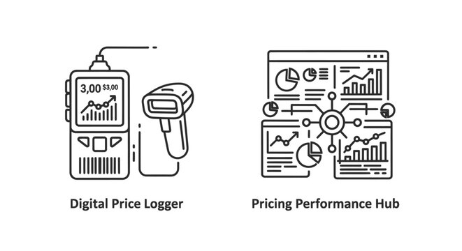 Digital price logger and pricing performance hub business intelligence dashboard