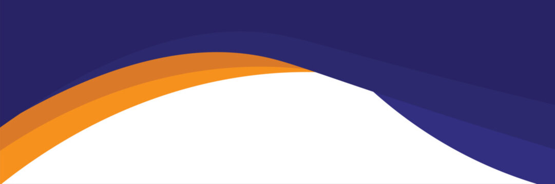 Abstract dark purple and orange layered wavy shapes background banner with white copy space