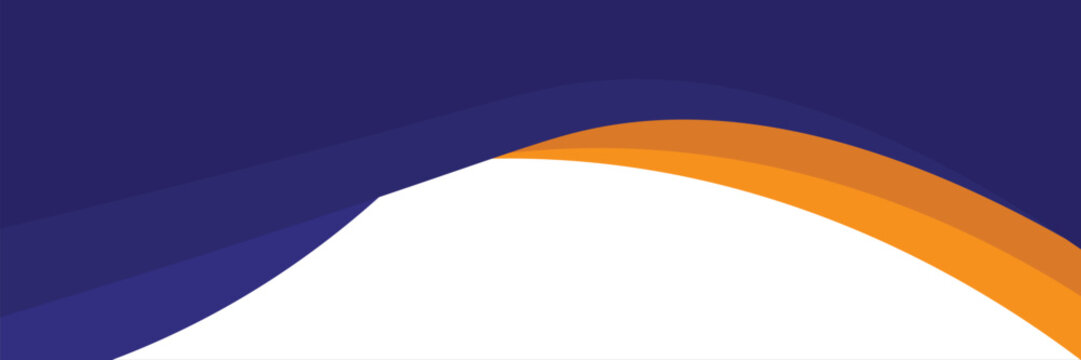Abstract dark purple and orange layered wavy shapes background banner with white copy space