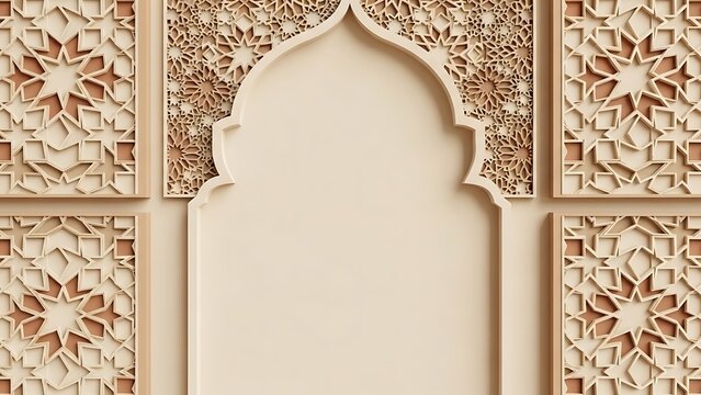 Islamic Arch with Geometric Patterns