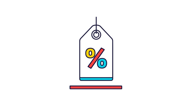 Discount Tag with Percentage Symbol, Sale Offer, Marketing Concept