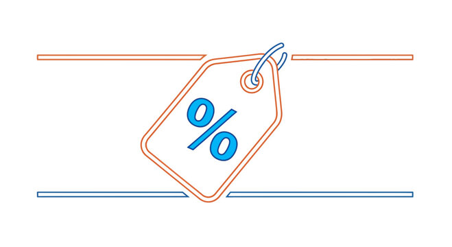 Discount Tag with Percentage Symbol, Sale Offer, Price Reduction, Special Promotion
