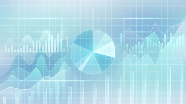 The infographic displays various charts and graphs showing business data analysis.