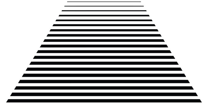 Horizontal lines forming a triangular shape black and white silhouette