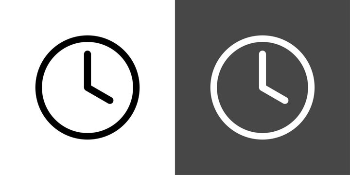 シンプルな時計や時刻のアイコン　4時　16時