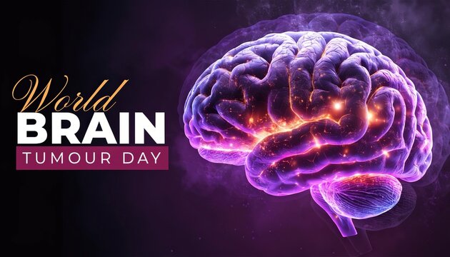 World Brain Tumour Day Awareness Poster Inspiring Hope And Strength.