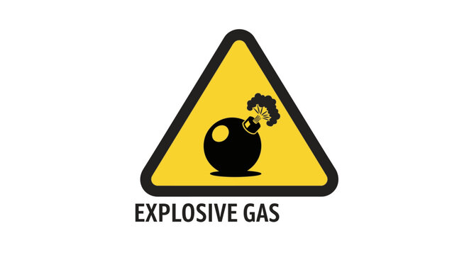 Warning sign explosive gas symbol.