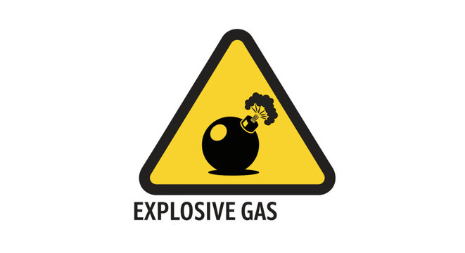 Warning sign explosive gas symbol.