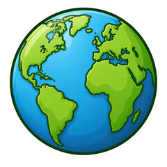 Obraz premium Cartoon Illustration of Planet Earth Globe
