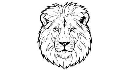 Lion head with mane and whiskers. © Tempe