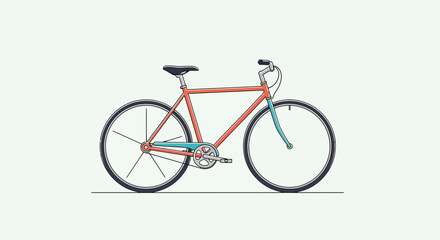Fototapeta premium Red bicycle with black wheels.