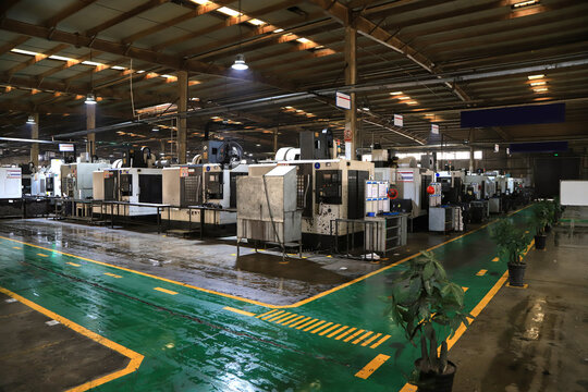 Industrial Machinery Parts Storage in Processing Workshop